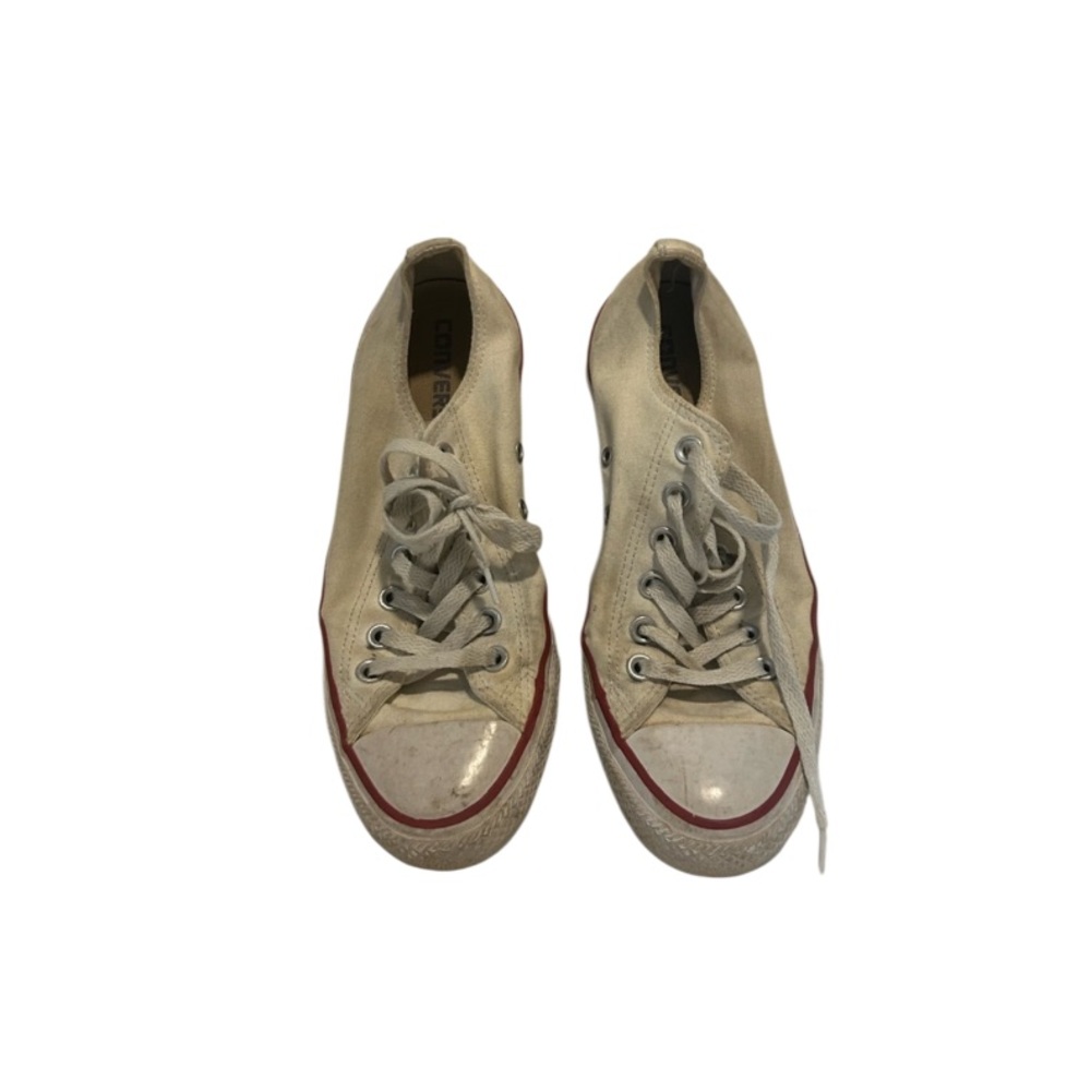Converse Cream and Red Sneakers